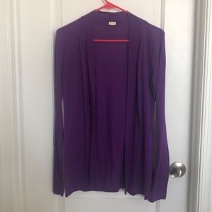 J crew purple cardigan